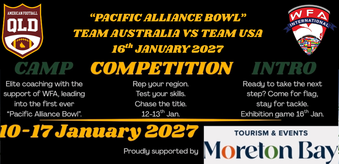 Media Release - AFQ announces Pacific Alliance Bowl with WFA supported by Moreton Bay Council